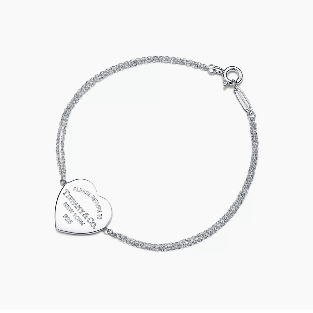 Tiffany heart tag double chain bracelet